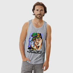 Майка мужская хлопок Дзётаро Кудзё - face, цвет: меланж — фото 2