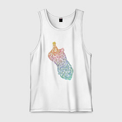 Майка мужская хлопок Скальник - узор, цвет: белый