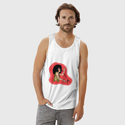 Майка мужская хлопок Певица, цвет: белый — фото 2