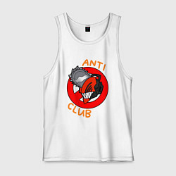 Майка мужская хлопок Anti chainsaw club: Человек-бензопила, цвет: белый