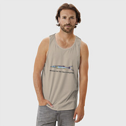 Майка мужская хлопок Рыба всё знает, цвет: миндальный — фото 2