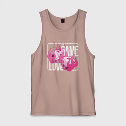 Майка мужская хлопок The game of love, цвет: пыльно-розовый
