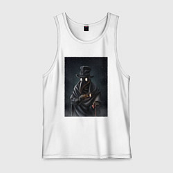 Майка мужская хлопок Чумной доктор в Средневековье, цвет: белый