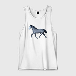 Майка мужская хлопок Голштинская лошадь, цвет: белый