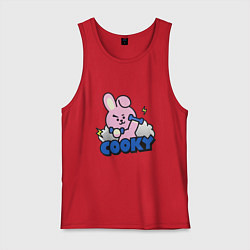 Майка мужская хлопок Cooky BT21 Jungkook, цвет: красный