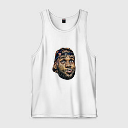 Майка мужская хлопок Lebron face, цвет: белый