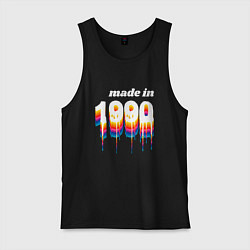 Майка мужская хлопок Made in 1990 liquid art, цвет: черный