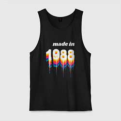 Майка мужская хлопок Made in 1988 liquid art, цвет: черный