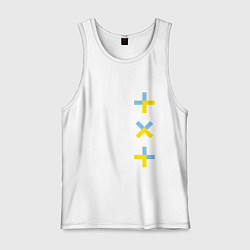 Майка мужская хлопок TXT vertical logo, цвет: белый