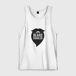 Майка мужская хлопок Beard enabler, цвет: белый