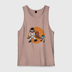 Майка мужская хлопок Шоу Щекотки и Царапки, цвет: пыльно-розовый