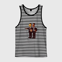 Майка мужская хлопок Simpsons fiction, цвет: черная тельняшка