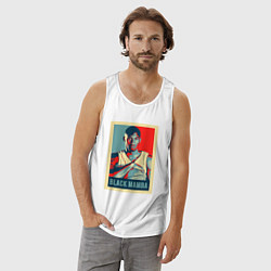 Майка мужская хлопок Black mamba poster, цвет: белый — фото 2