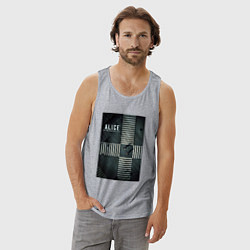 Майка мужская хлопок Алиса в Пограничье, цвет: меланж — фото 2