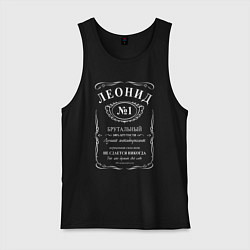 Майка мужская хлопок Леонид в стиле Jack Daniels, цвет: черный