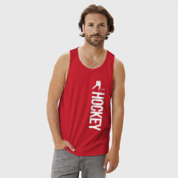 Майка мужская хлопок Hockey, цвет: красный — фото 2