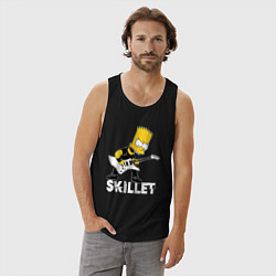 Майка мужская хлопок Skillet Барт Симпсон рокер, цвет: черный — фото 2
