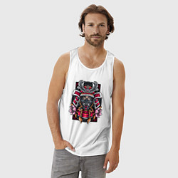 Майка мужская хлопок Ирезуми Девушка-Самурай, цвет: белый — фото 2