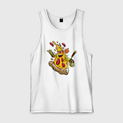 Майка мужская хлопок Пицца ниндзя, цвет: белый