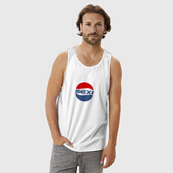 Майка мужская хлопок Pepsi sexi, цвет: белый — фото 2