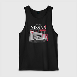 Майка мужская хлопок Nissan Skyline sport, цвет: черный