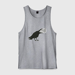 Майка мужская хлопок Кричащая ворона, цвет: меланж