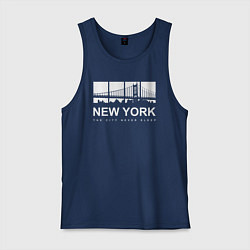 Майка мужская хлопок Нью-Йорк Сити, цвет: тёмно-синий