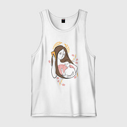 Майка мужская хлопок Мама и сын, цвет: белый