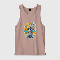 Майка мужская хлопок Маленький инопланетянин, цвет: пыльно-розовый