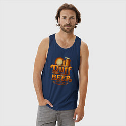Майка мужская хлопок Duff beer brewing, цвет: тёмно-синий — фото 2