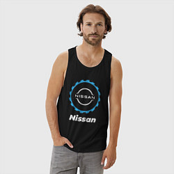 Майка мужская хлопок Nissan в стиле Top Gear, цвет: черный — фото 2