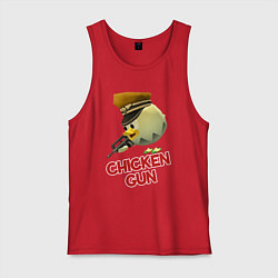 Майка мужская хлопок Chicken Gun logo, цвет: красный