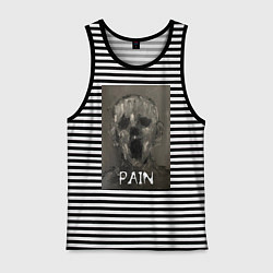 Майка мужская хлопок Painful, цвет: черная тельняшка