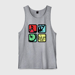 Майка мужская хлопок Кататься, цвет: меланж