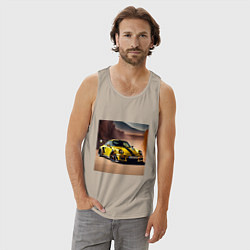 Майка мужская хлопок Porsche 911, цвет: миндальный — фото 2