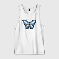 Майка мужская хлопок Шотландия бабочка, цвет: белый