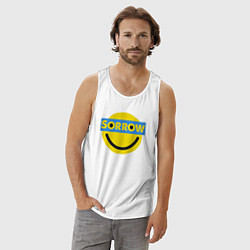 Майка мужская хлопок Печаль, цвет: белый — фото 2