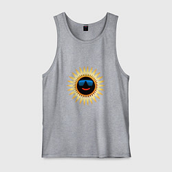 Майка мужская хлопок Солнце в очках, цвет: меланж