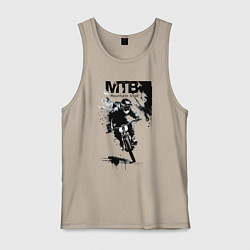 Майка мужская хлопок Mountain bike - extreme, цвет: миндальный