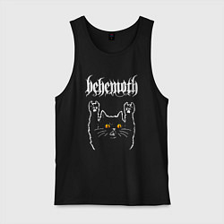 Майка мужская хлопок Behemoth rock cat, цвет: черный