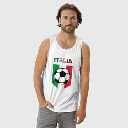 Майка мужская хлопок Футбол Италии, цвет: белый — фото 2