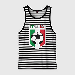 Майка мужская хлопок Футбол Италии, цвет: черная тельняшка