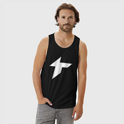 Майка мужская хлопок Thunder awaken logo, цвет: черный — фото 2