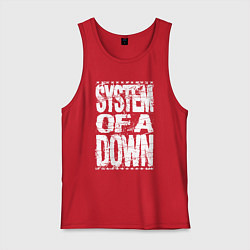 Майка мужская хлопок System of a down - stencil, цвет: красный