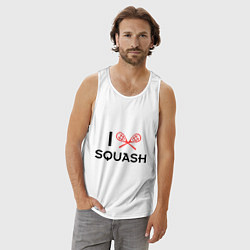 Майка мужская хлопок I Love Squash, цвет: белый — фото 2