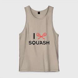 Майка мужская хлопок I Love Squash, цвет: миндальный