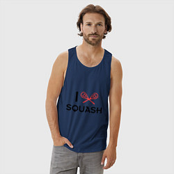 Майка мужская хлопок I Love Squash, цвет: тёмно-синий — фото 2