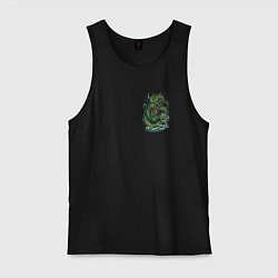 Майка мужская хлопок Зеленый китайский дракон: арт нейросети, цвет: черный