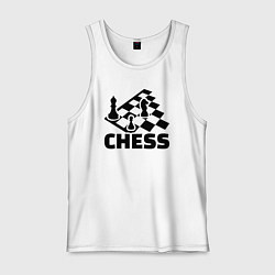 Майка мужская хлопок Chess game, цвет: белый