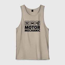 Майка мужская хлопок Mechanic, цвет: миндальный